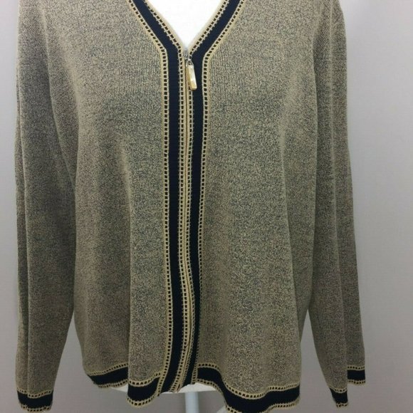 Emma James Sweaters - Emma James Cardigan Zip Up V Neck Rayon Sweater XL